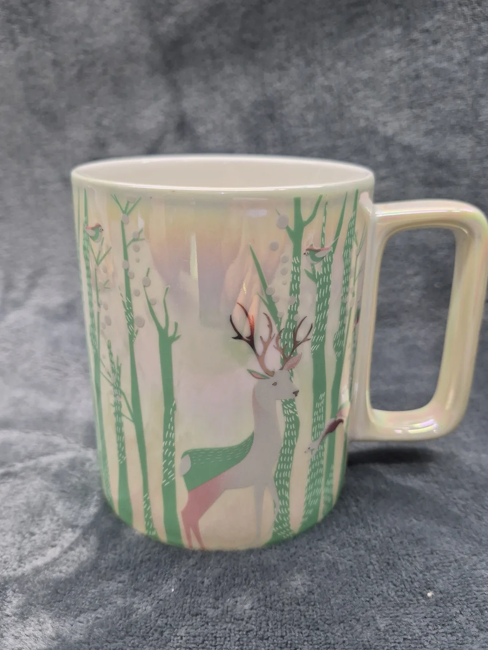 Starbucks Holiday 2020 Deer Forest Iridescent Ceramic Coffee Mug Cup 14oz